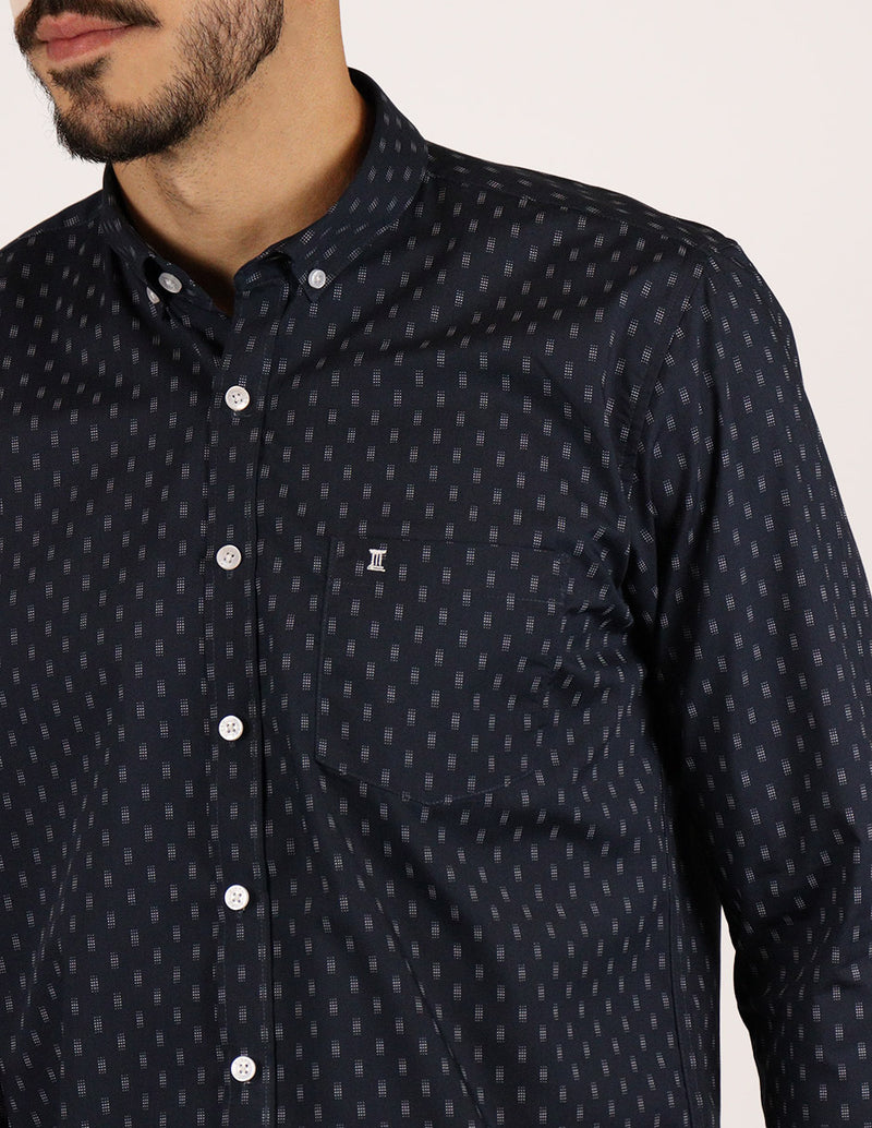 CAMISA MANGA LARGA AZUL ESTAMPADO  REF 2306242