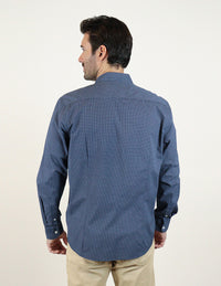 CAMISA MANGA LARGA AZUL CUADROS  REF 2306243