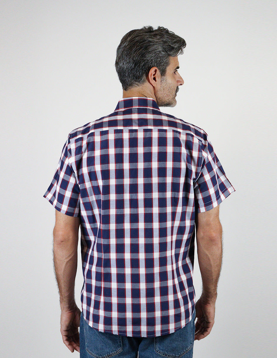 Camisa Cuadros Azul de Manga Corta 2306246