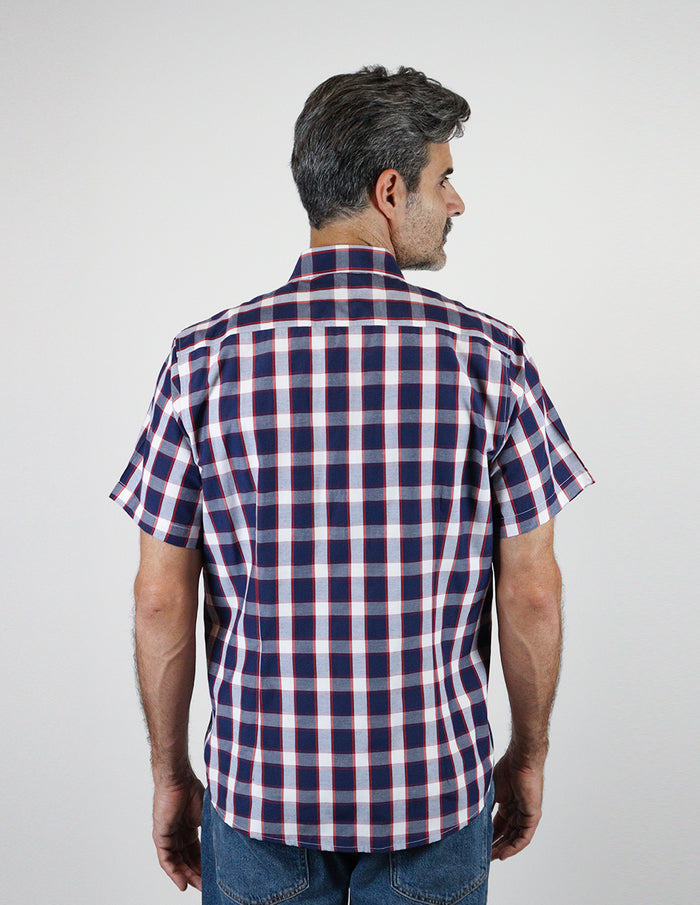 Camisa Cuadros Azul de Manga Corta 2306246