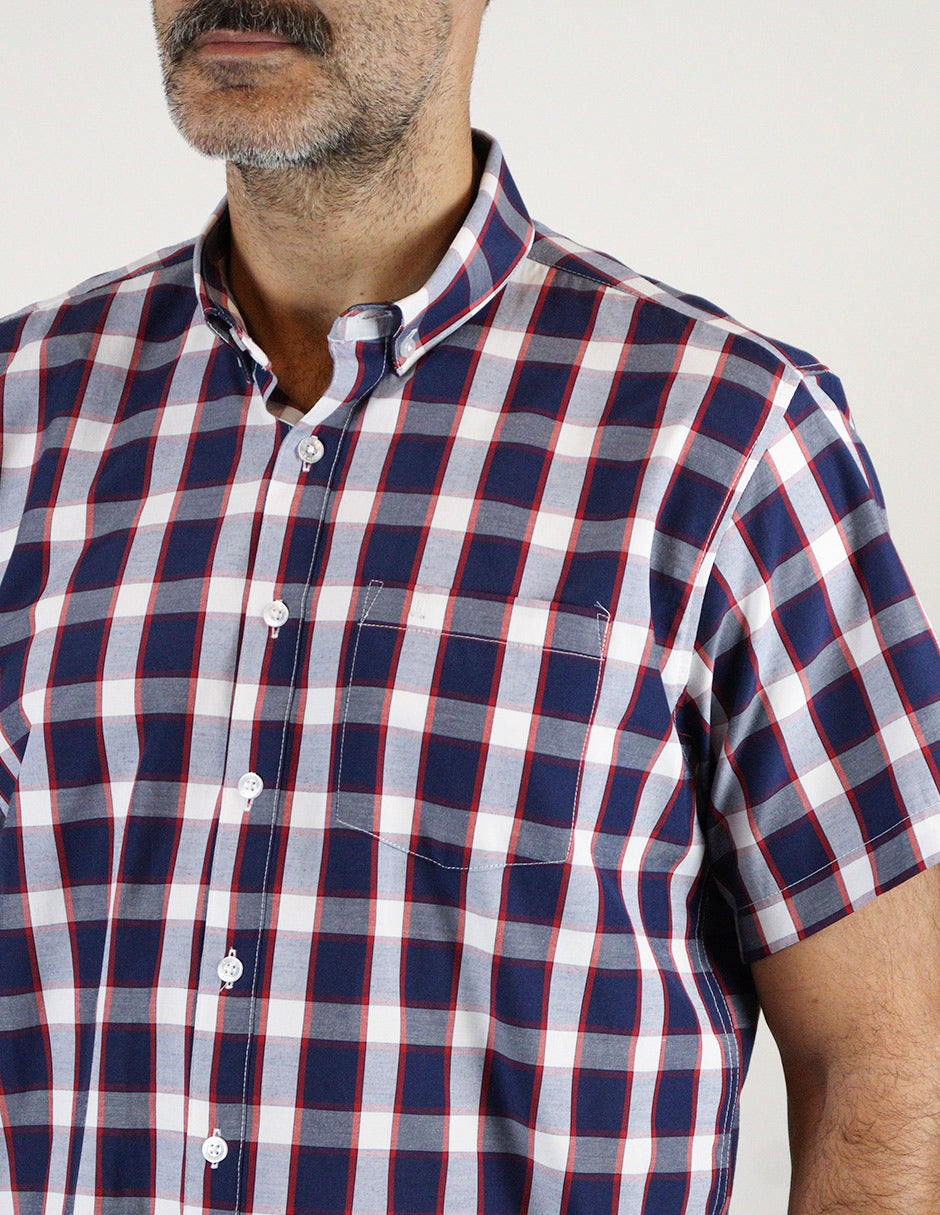 Camisa Cuadros Azul de Manga Corta 2306246