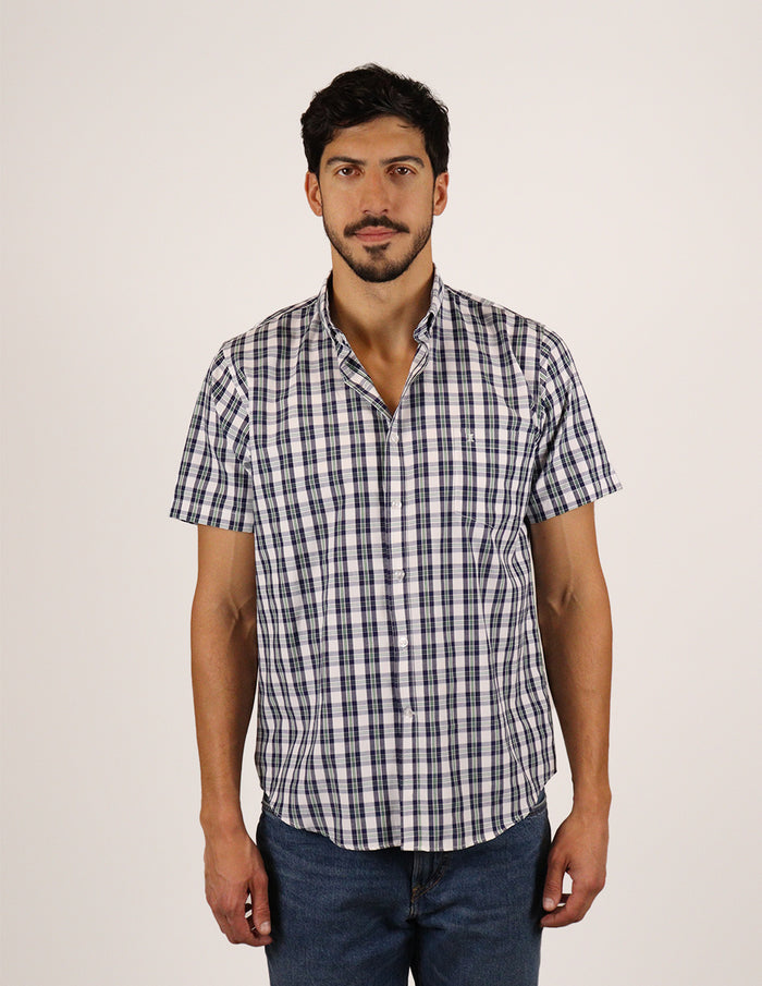 CAMISA MANGA CORTA VERDE CUADROS REF 2306247