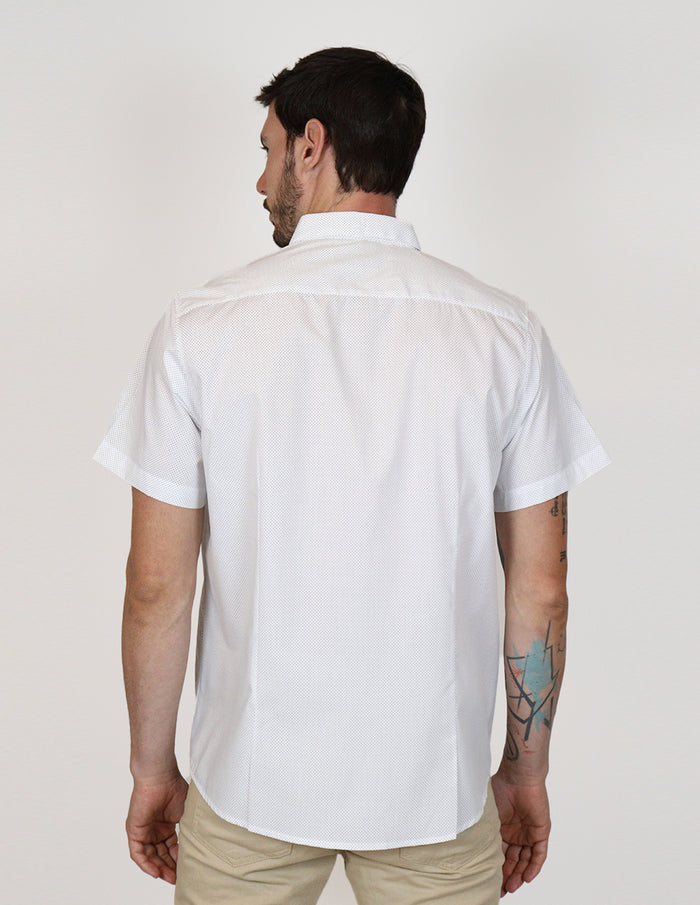 Camisa Blanca Estampada de Manga Corta 2306254