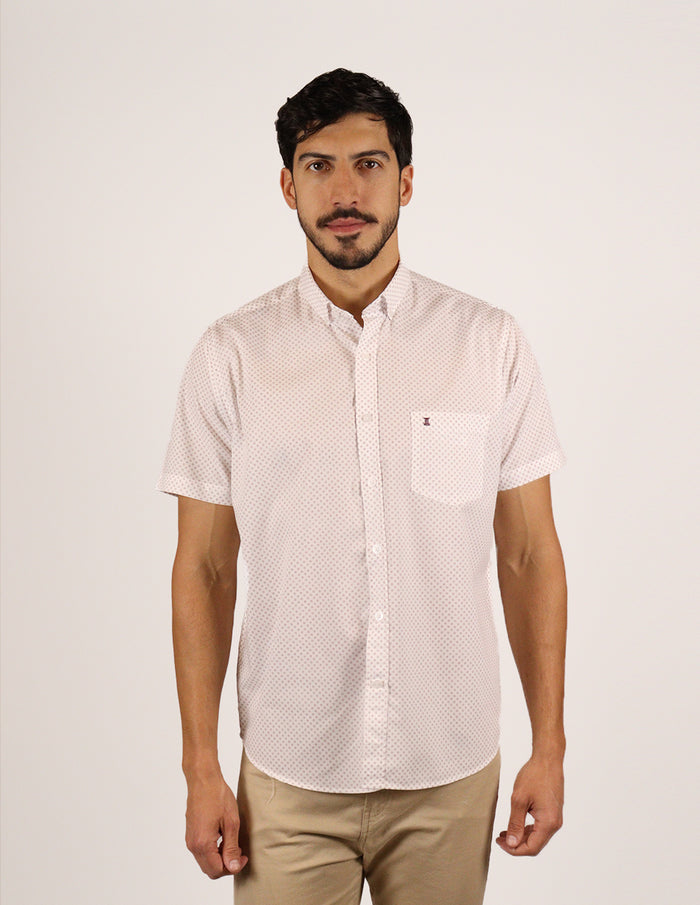 CAMISA MANGA CORTA BLANCO ESTAMPADO  REF 2306255