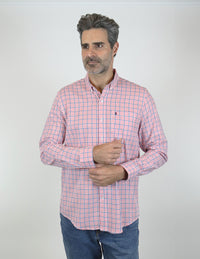 Camisa de Manga Larga Multicolor | Marca Dioro | 100% Algodón para Hombre en Tallas Extras