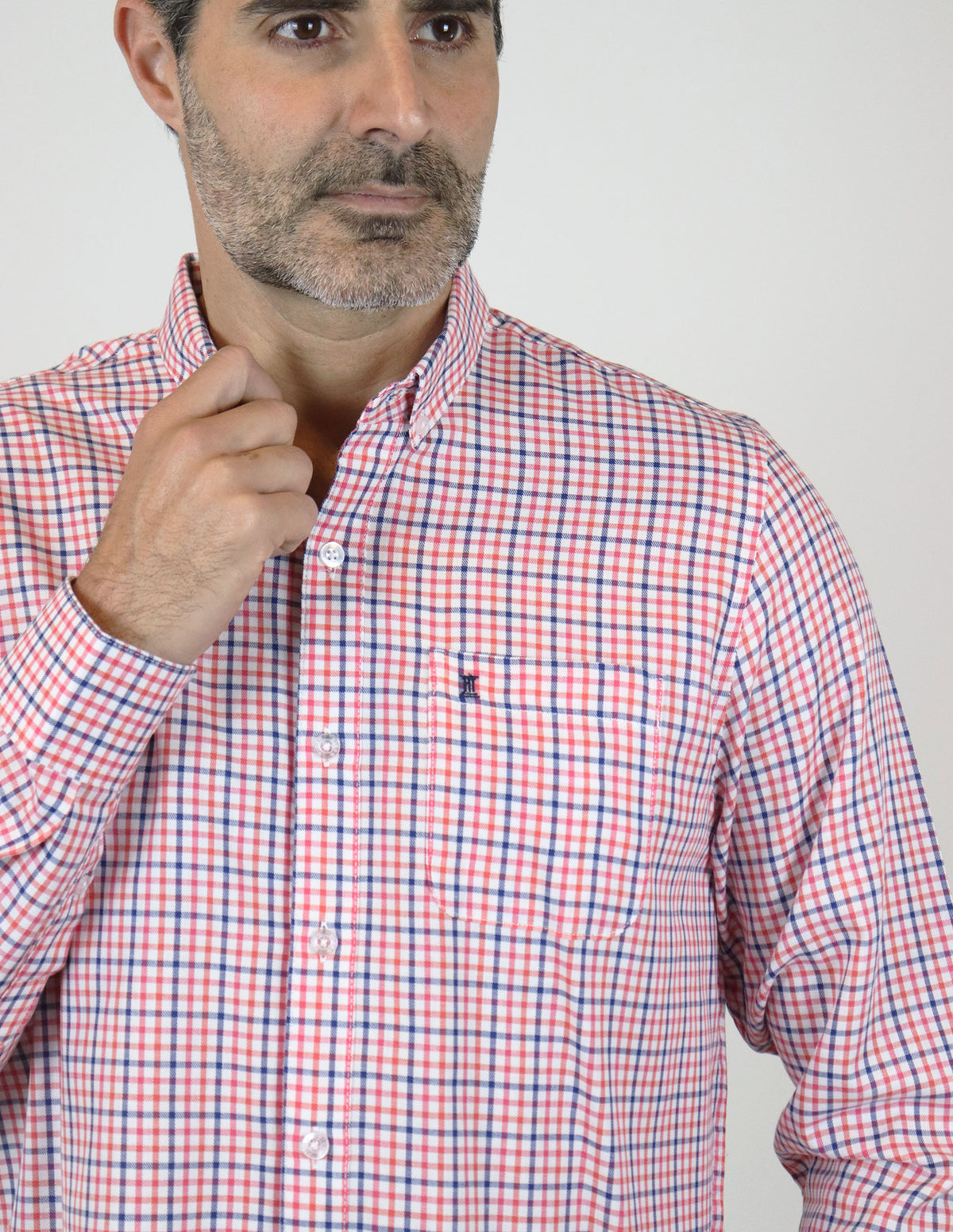 Camisa de Manga Larga Multicolor | Marca Dioro | 100% Algodón para Hombre en Tallas Extras