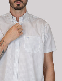 CAMISA MANGA CORTA BLANCA ESTAMPADO 100% ALGODÓN REF 2307264