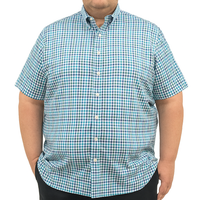 Camisa de Cuadros Verde con Manga Corta Talla Extra 100% Algodón 2308049