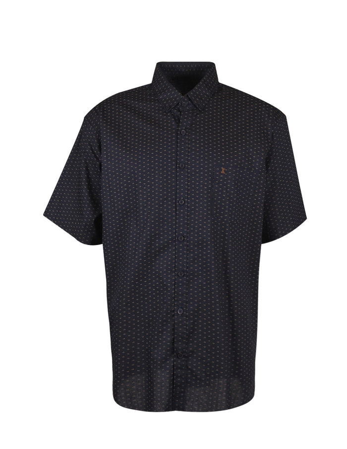 Camisa de Vestir Manga Corta Estampado 100% Algodón 2308051