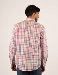 CAMISA MANGA LARGA ROSA CUADROS 100% ALGODÓN  REF 2308282