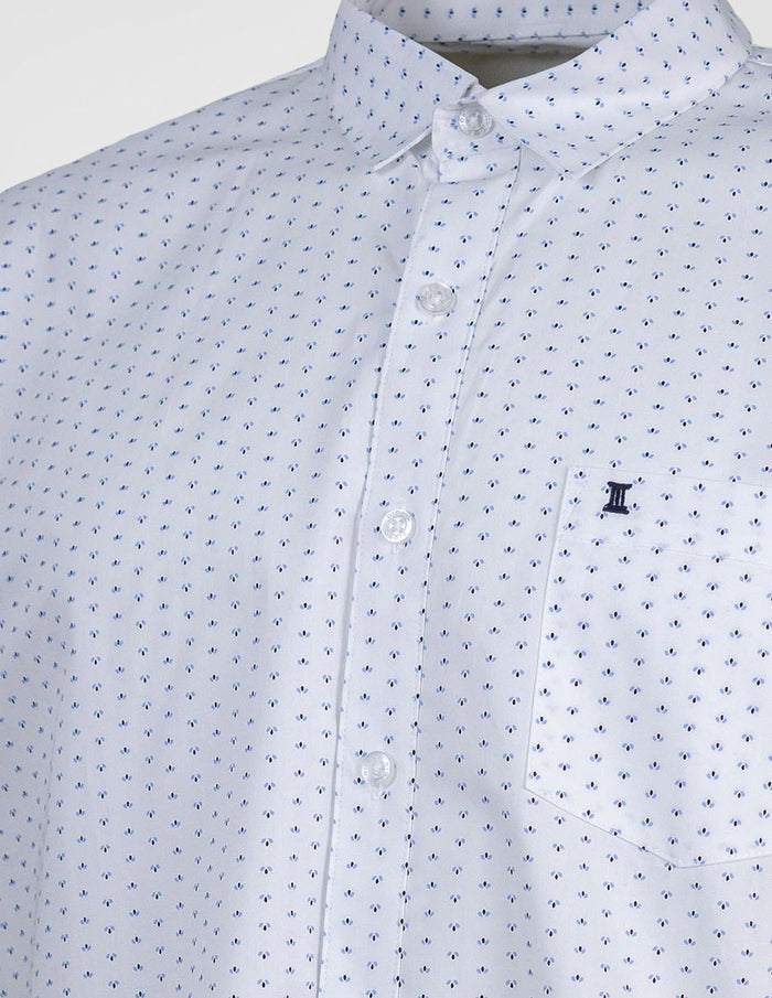 CAMISA MANGA CORTA BLANCA ESTAMPADO 100% ALGODÓN REF 2308305