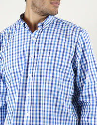 CAMISA MANGA LARGA AZUL CUADROS  REF 2308322