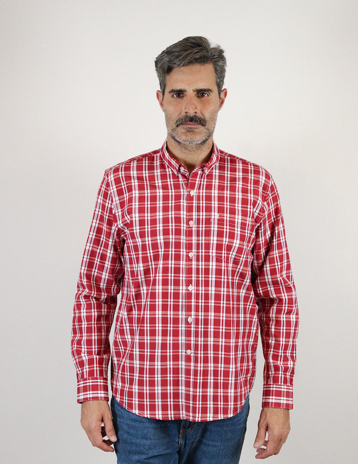 CAMISA MANGA LARGA ROJO CUADROS REF 2308327