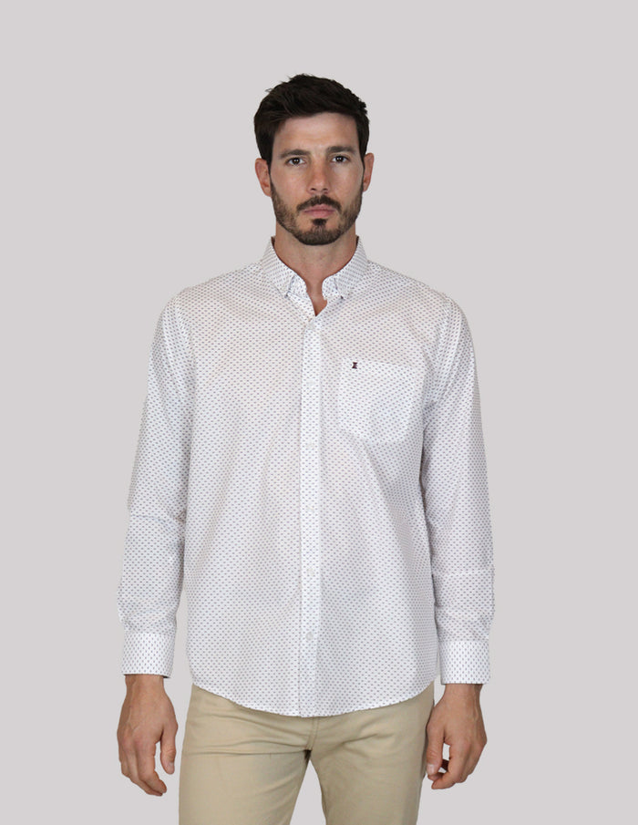 CAMISA MANGA LARGA BLANCO ESTAMPADO  REF 2308329