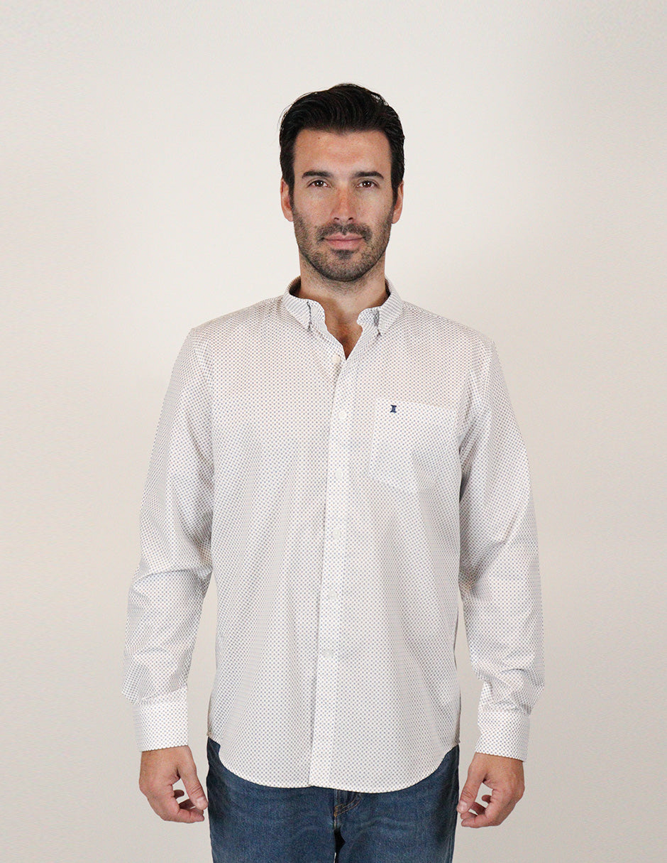 CAMISA MANGA LARGA BLANCO ESTAMPADO  REF 2308331