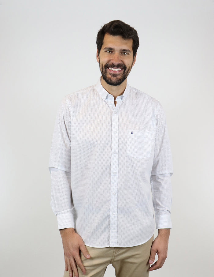 CAMISA MANGA LARGA BLANCO ESTAMPADO REF 2308332