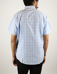 CAMISA MANGA CORTA AZUL CUADROS  REF 2308342