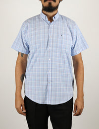 CAMISA MANGA CORTA AZUL CUADROS  REF 2308342