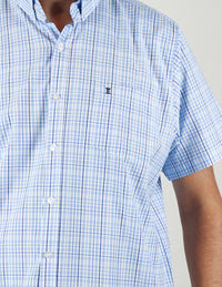 CAMISA MANGA CORTA AZUL CUADROS  REF 2308342