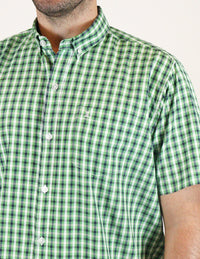 CAMISA MANGA CORTA VERDE CUADROS  REF 2308351