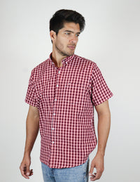 CAMISA MANGA CORTA ROJA CUADROS  REF 2308352