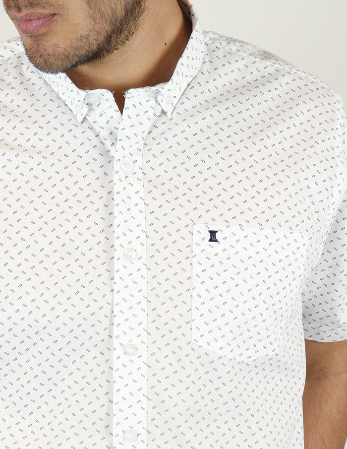 CAMISA MANGA CORTA BLANCO ESTAMPADO