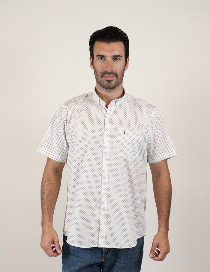 CAMISA MANGA CORTA CASUAL BLANCO ESTAMPADO