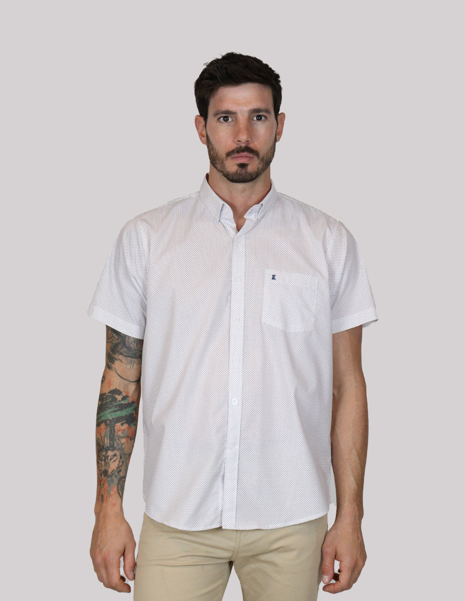 CAMISA MANGA CORTA BLANCO ESTAMPADO TALLA REGULAR REF 2308358