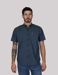 CAMISA MANGA CORTA AZUL ESTAMPADO REF 2308363