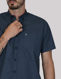 CAMISA MANGA CORTA AZUL ESTAMPADO REF 2308363