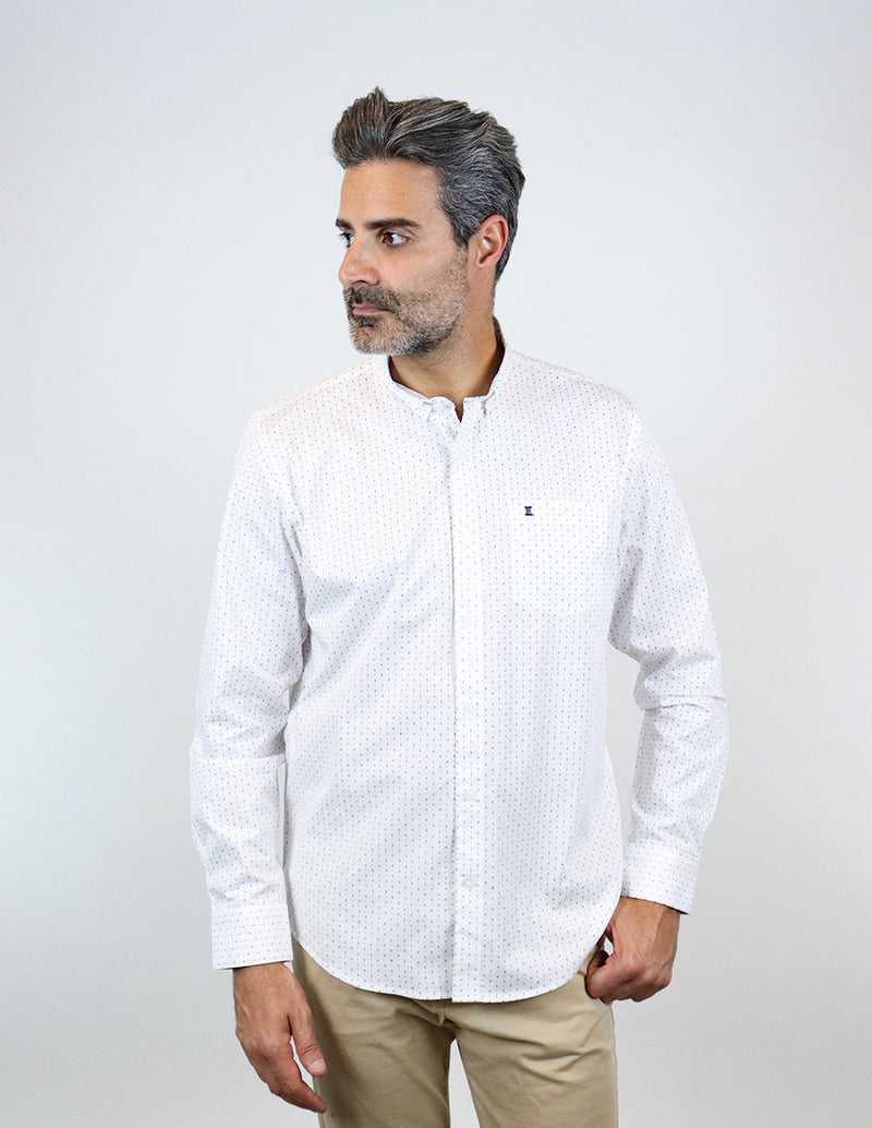 CAMISA MANGA LARGA BLANCA ESTAMPADO 100% ALGODÓN  REF 2309367