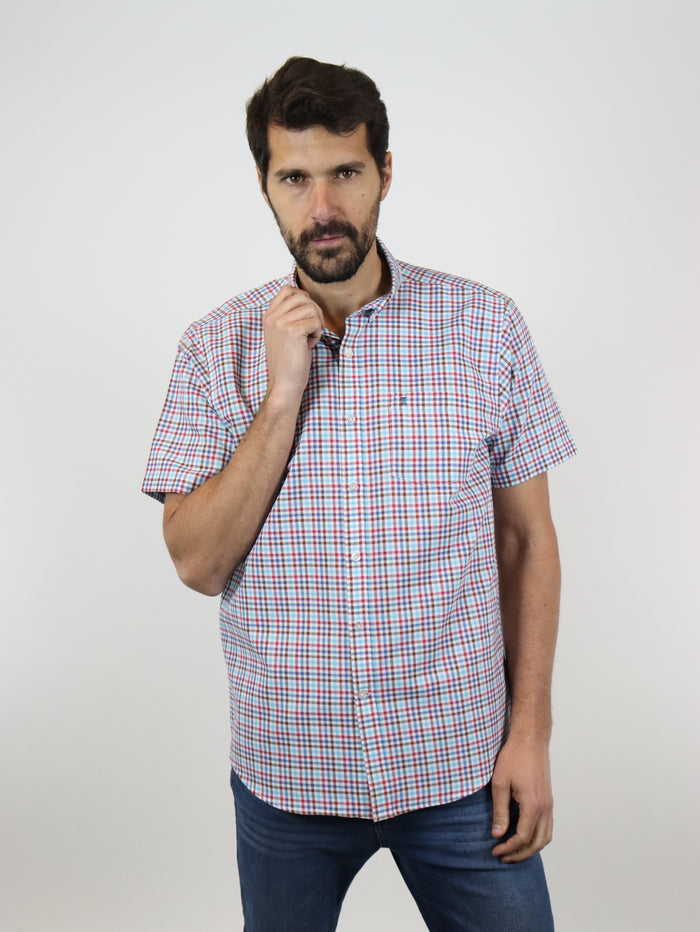 CAMISA MANGA CORTA MULTICOLOR CUADROS  2309374