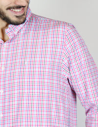 CAMISA MANGA LARGA ROSA CUADROS REF 2309380