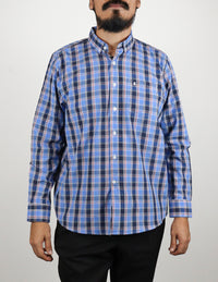 CAMISA MANGA LARGA AZUL CUADROS  REF 2309387