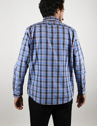 CAMISA MANGA LARGA AZUL CUADROS  REF 2309387