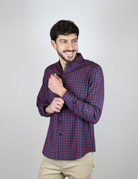 CAMISA MANGA LARGA AZUL CUADROS  REF 2309390