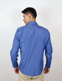 CAMISA MANGA LARGA AZUL CUADROS  REF 2309391