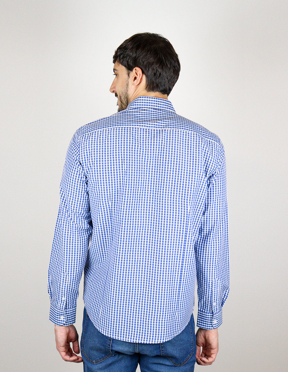 CAMISA MANGA LARGA AZUL CUADROS  REF 2309394