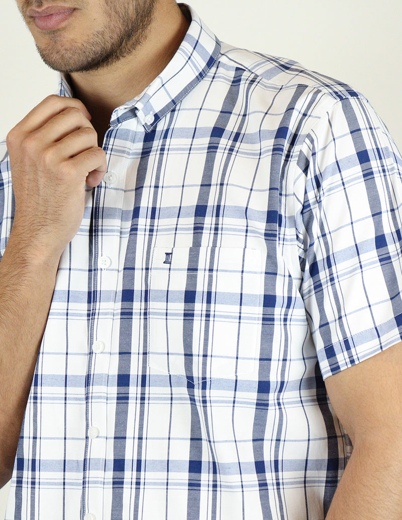 CAMISA MANGA CORTA AZUL CUADROS REF 2309408