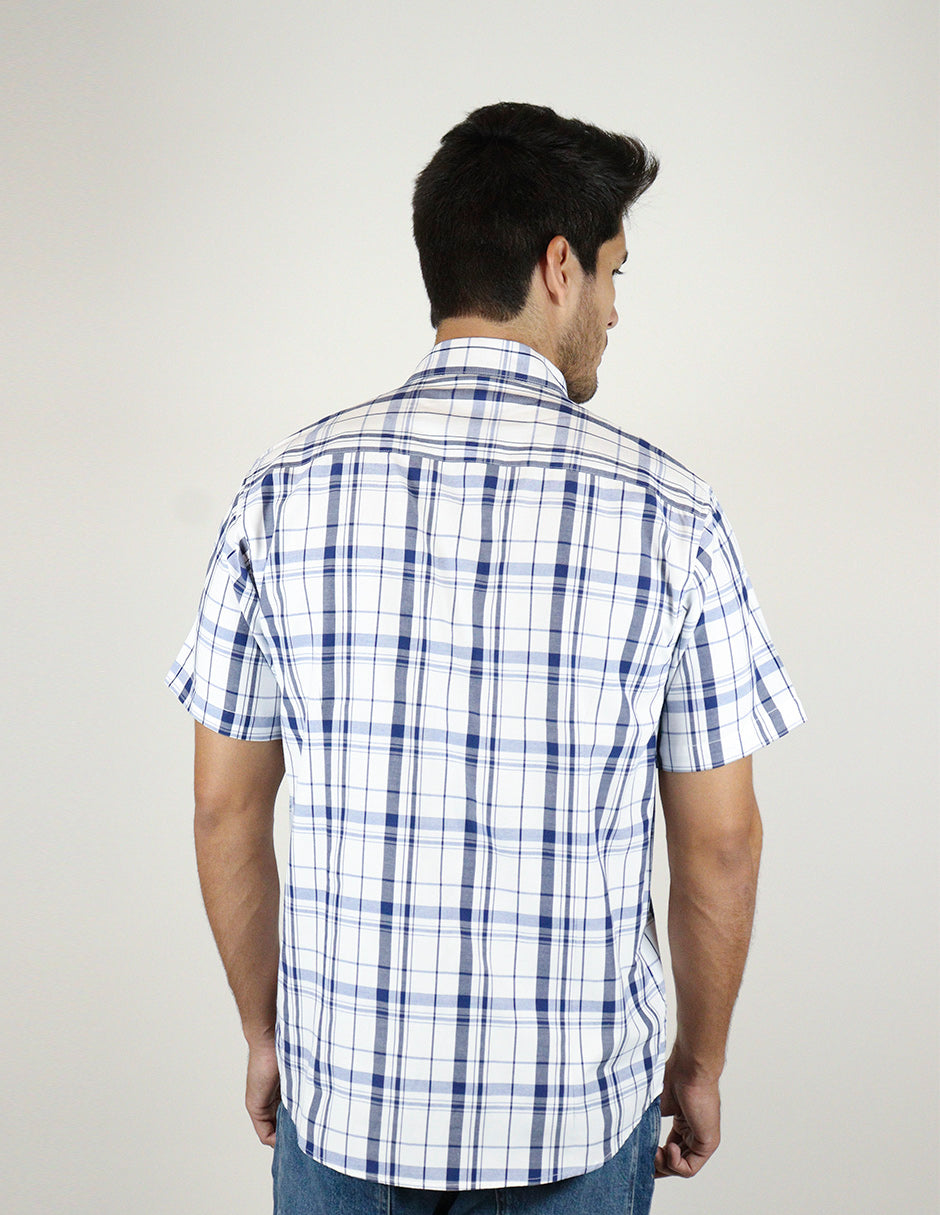 CAMISA MANGA CORTA AZUL CUADROS REF 2309408