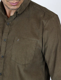 CAMISA MANGA LARGA CAFE LISA PANA 100% ALGODÓN 2309431