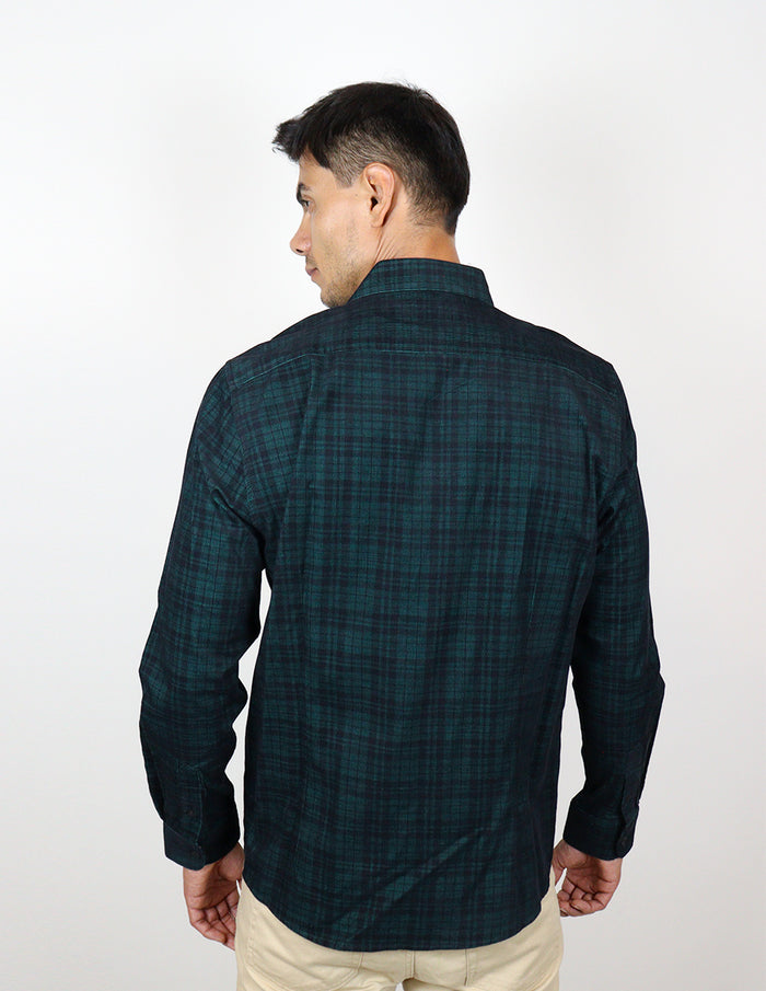 CAMISA MANGA LARGA VERDE CUADROS PANA REF 2309432