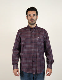 CAMISA MANGA LARGA VINO CUADROS PANA REF 2309440