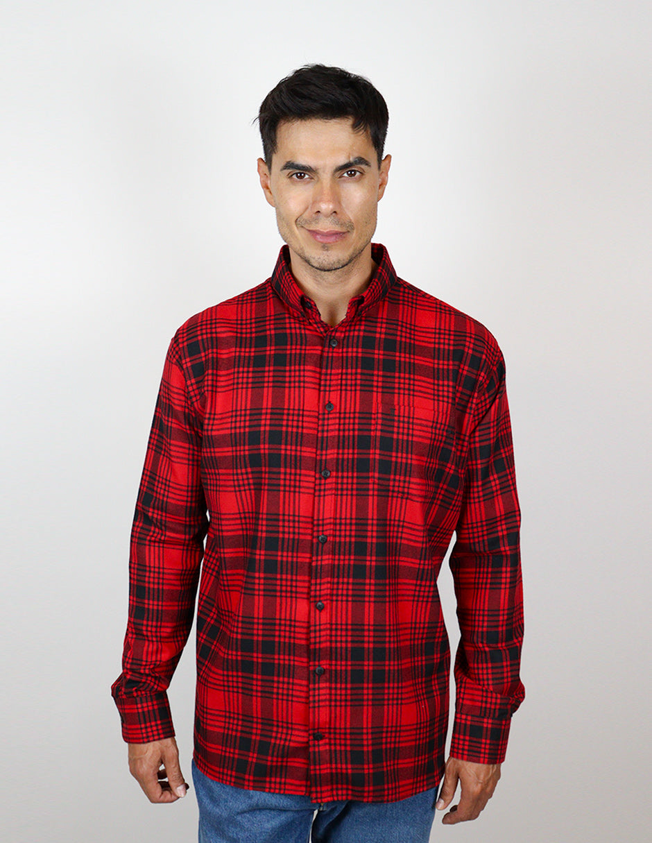 Camisa Franela Roja Cuadros con Manga Larga 2309448