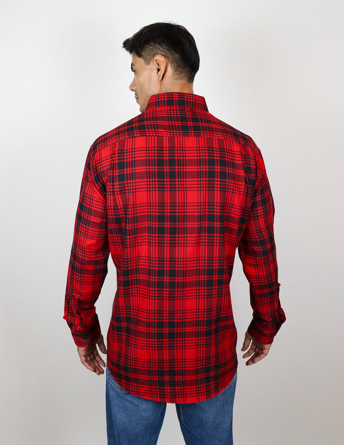 Camisa Franela Roja Cuadros con Manga Larga 2309448