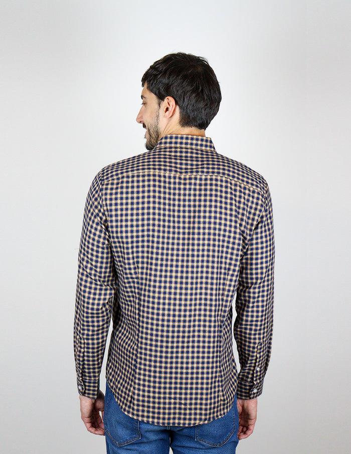 Camisa Franela Azul Cuadros con Manga Larga 2309451