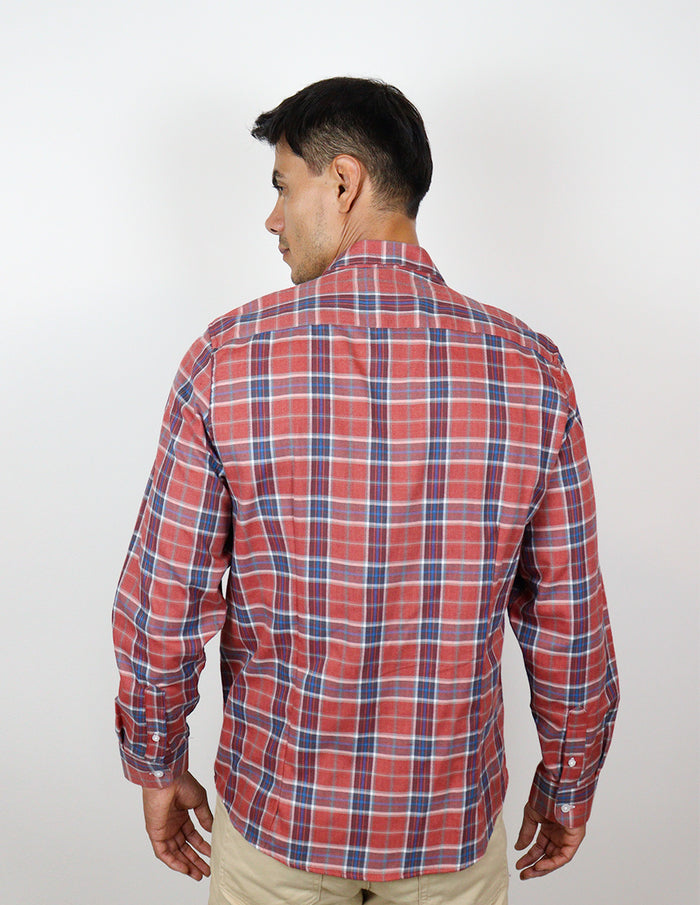 CAMISA MANGA LARGA ROJO CUADROS FRANELA  REF 2309463