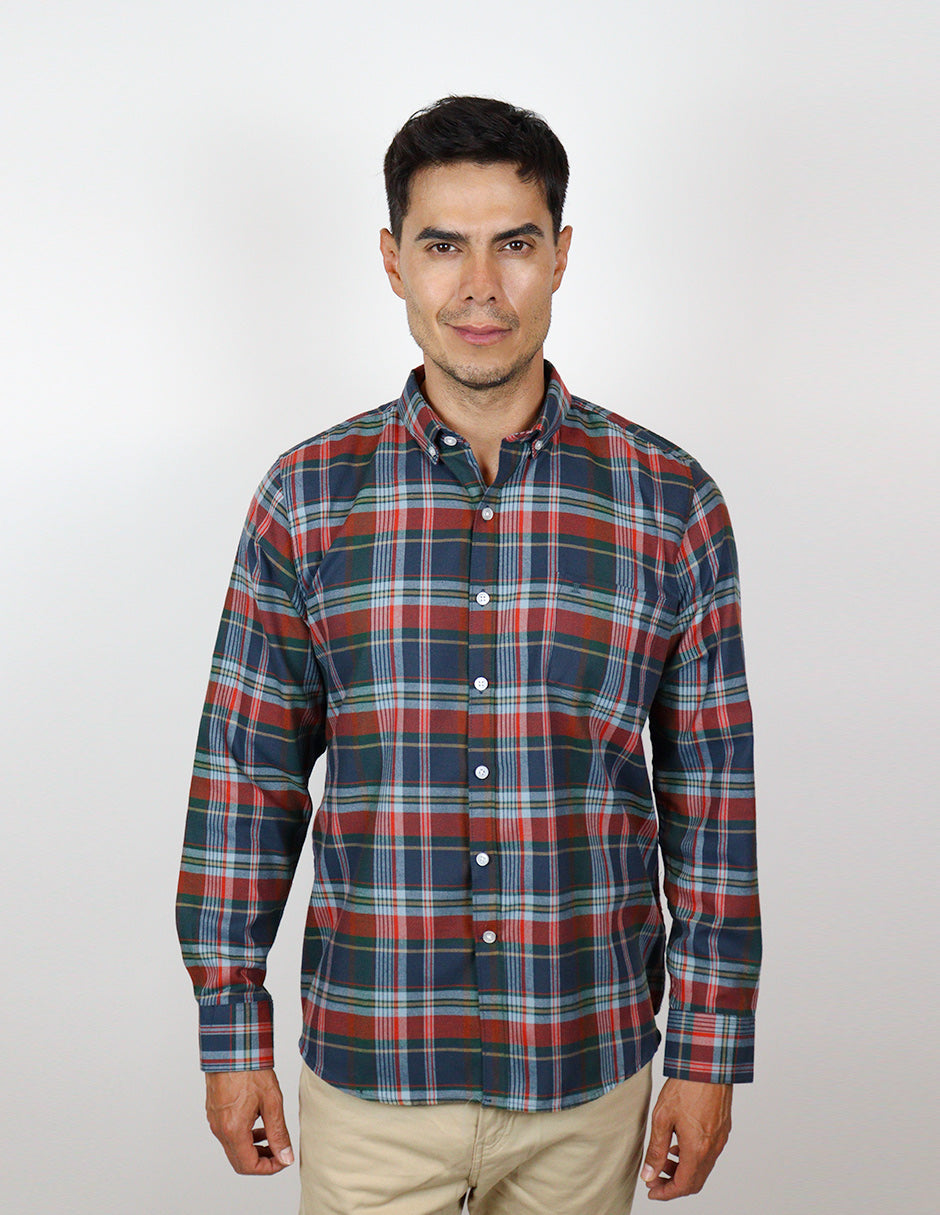 CAMISA MANGA LARGA MULTICOLOR CUADROS FRANELA REF 2309465