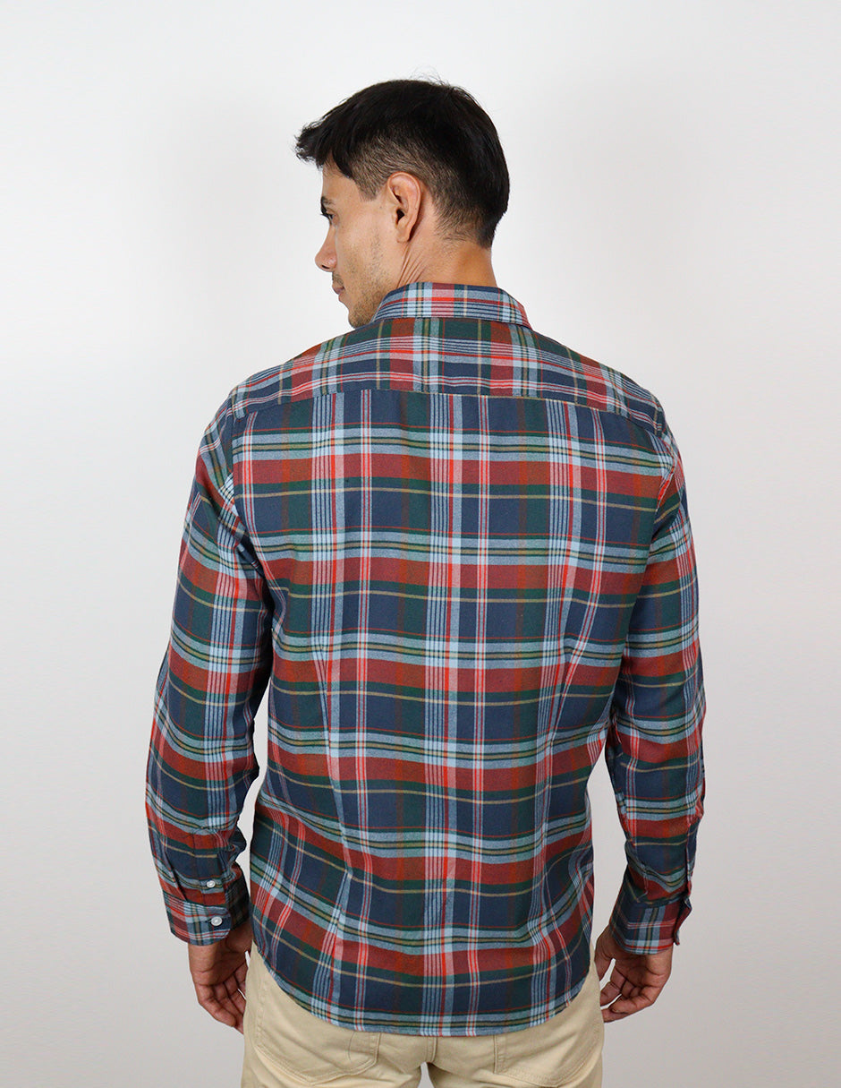 CAMISA MANGA LARGA MULTICOLOR CUADROS FRANELA REF 2309465