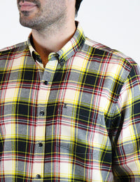 CAMISA MANGA LARGA AMARILLO CUADROS FRANELA  REF 2309466